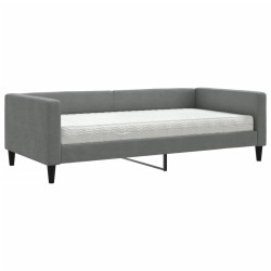 vidaXL Tagesbett mit Matratze Dunkelgrau 100x200 cm Stoff