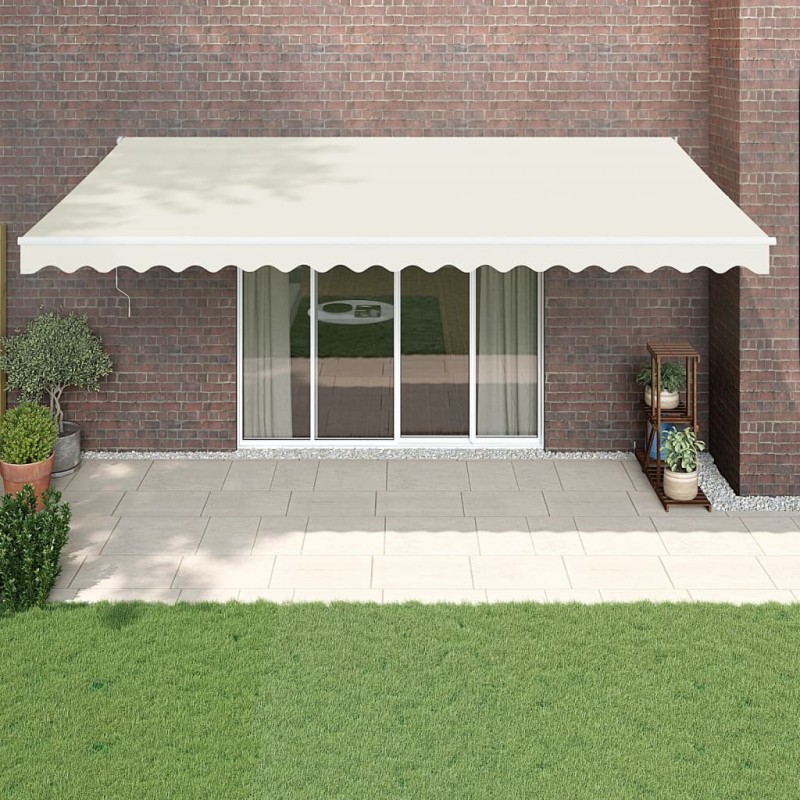 vidaXL Markise Einziehbar Creme 5x3 m Stoff und Aluminium vidaXL Markise Einziehbar Creme 5x3 m Stoff und Aluminium