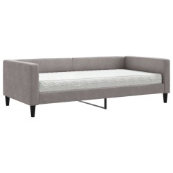 vidaXL Tagesbett mit Matratze Taupe 100x200 cm Stoff