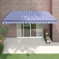 vidaXL Markise Einziehbar Blau und Weiß 4x3 m Stoff und Aluminium vidaXL Markise Einziehbar Blau und Weiß 4x3 m Stoff und Aluminium