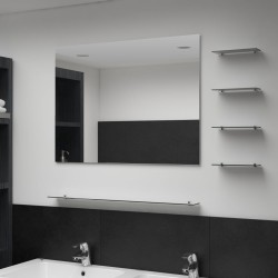 vidaXL Wandspiegel mit 5 Ablagen Silbern 80×60 cm 