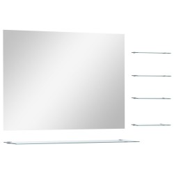 vidaXL Wandspiegel mit 5 Ablagen Silbern 80×60 cm 