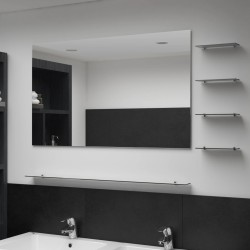 vidaXL Wandspiegel mit 5 Ablagen Silbern 100×60 cm 
