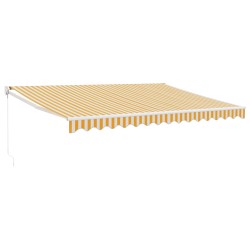 vidaXL Markise Einziehbar Gelb und Weiß 4x3 m Stoff und Aluminium
