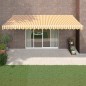 vidaXL Markise Einziehbar Gelb und Weiß 5x3 m Stoff und Aluminium vidaXL Markise Einziehbar Gelb und Weiß 5x3 m Stoff und Aluminium