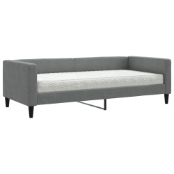 vidaXL Tagesbett mit Matratze Dunkelgrau 90x190 cm Stoff