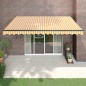 vidaXL Markise Einziehbar Gelb und Weiß 4,5x3 m Stoff und Aluminium vidaXL Markise Einziehbar Gelb und Weiß 4,5x3 m Stoff und Aluminium