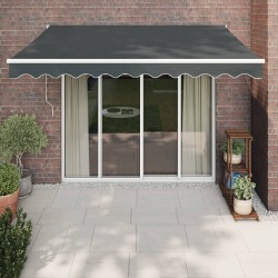 vidaXL Markise Einziehbar Anthrazit 3,5x2,5 m Stoff und Aluminium