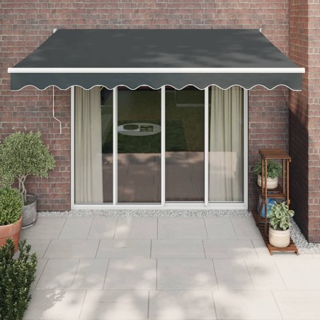 vidaXL Markise Einziehbar Anthrazit 3,5x2,5 m Stoff und Aluminium