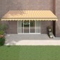 vidaXL Markise Einziehbar Gelb und Weiß 5x3 m Stoff und Aluminium vidaXL Markise Einziehbar Gelb und Weiß 5x3 m Stoff und Aluminium