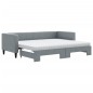 vidaXL Tagesbett Ausziehbar mit Matratze Hellgrau 80x200 cm Stoff vidaXL Tagesbett Ausziehbar mit Matratze Hellgrau 80x200 cm Stoff