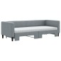 vidaXL Tagesbett Ausziehbar mit Matratze Hellgrau 80x200 cm Stoff vidaXL Tagesbett Ausziehbar mit Matratze Hellgrau 80x200 cm Stoff