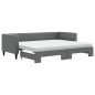 vidaXL Tagesbett Ausziehbar mit Matratzen Dunkelgrau 80x200 cm Stoff vidaXL Tagesbett Ausziehbar mit Matratzen Dunkelgrau 80x200 cm Stoff
