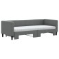 vidaXL Tagesbett Ausziehbar mit Matratzen Dunkelgrau 80x200 cm Stoff vidaXL Tagesbett Ausziehbar mit Matratzen Dunkelgrau 80x200 cm Stoff