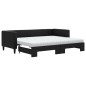 vidaXL Tagesbett Ausziehbar mit Matratzen Schwarz 80x200 cm Stoff vidaXL Tagesbett Ausziehbar mit Matratzen Schwarz 80x200 cm Stoff