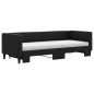 vidaXL Tagesbett Ausziehbar mit Matratzen Schwarz 80x200 cm Stoff vidaXL Tagesbett Ausziehbar mit Matratzen Schwarz 80x200 cm Stoff