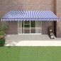 vidaXL Markise Einziehbar Blau und Weiß 5x3 m Stoff und Aluminium vidaXL Markise Einziehbar Blau und Weiß 5x3 m Stoff und Aluminium