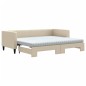 vidaXL Tagesbett Ausziehbar mit Matratzen Creme 80x200 cm Stoff vidaXL Tagesbett Ausziehbar mit Matratzen Creme 80x200 cm Stoff
