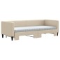 vidaXL Tagesbett Ausziehbar mit Matratzen Creme 80x200 cm Stoff vidaXL Tagesbett Ausziehbar mit Matratzen Creme 80x200 cm Stoff