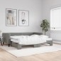 vidaXL Tagesbett Ausziehbar mit Matratzen Dunkelgrau 90x200 cm Stoff vidaXL Tagesbett Ausziehbar mit Matratzen Dunkelgrau 90x200 cm Stoff