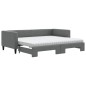 vidaXL Tagesbett Ausziehbar mit Matratzen Dunkelgrau 90x200 cm Stoff vidaXL Tagesbett Ausziehbar mit Matratzen Dunkelgrau 90x200 cm Stoff