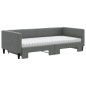 vidaXL Tagesbett Ausziehbar mit Matratzen Dunkelgrau 90x200 cm Stoff vidaXL Tagesbett Ausziehbar mit Matratzen Dunkelgrau 90x200 cm Stoff