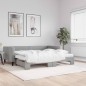 vidaXL Tagesbett Ausziehbar mit Matratze Hellgrau 90x200 cm Stoff vidaXL Tagesbett Ausziehbar mit Matratze Hellgrau 90x200 cm Stoff