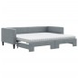 vidaXL Tagesbett Ausziehbar mit Matratze Hellgrau 90x200 cm Stoff vidaXL Tagesbett Ausziehbar mit Matratze Hellgrau 90x200 cm Stoff
