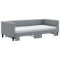 vidaXL Tagesbett Ausziehbar mit Matratze Hellgrau 90x200 cm Stoff vidaXL Tagesbett Ausziehbar mit Matratze Hellgrau 90x200 cm Stoff