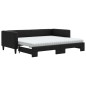 vidaXL Tagesbett Ausziehbar mit Matratzen Schwarz 90x200 cm Stoff
