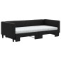 vidaXL Tagesbett Ausziehbar mit Matratzen Schwarz 90x200 cm Stoff