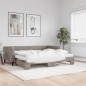 vidaXL Tagesbett Ausziehbar mit Matratzen Taupe 90x200 cm Stoff vidaXL Tagesbett Ausziehbar mit Matratzen Taupe 90x200 cm Stoff
