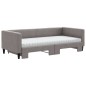 vidaXL Tagesbett Ausziehbar mit Matratzen Taupe 90x200 cm Stoff vidaXL Tagesbett Ausziehbar mit Matratzen Taupe 90x200 cm Stoff