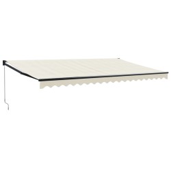 vidaXL Markise Einziehbar Creme 5x3 m Stoff und Aluminium