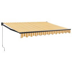 vidaXL Markise Einziehbar Gelb und Weiß 3,5x2,5 m Stoff und Aluminium