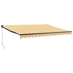 vidaXL Markise Einziehbar Gelb und Weiß 4x3 m Stoff und Aluminium