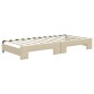 vidaXL Tagesbett Ausziehbar mit Matratzen Creme 90x200 cm Stoff vidaXL Tagesbett Ausziehbar mit Matratzen Creme 90x200 cm Stoff
