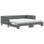 vidaXL Tagesbett Ausziehbar mit Matratzen Dunkelgrau 100x200 cm Stoff vidaXL Tagesbett Ausziehbar mit Matratzen Dunkelgrau 100x200 cm Stoff
