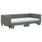 vidaXL Tagesbett Ausziehbar mit Matratzen Dunkelgrau 100x200 cm Stoff vidaXL Tagesbett Ausziehbar mit Matratzen Dunkelgrau 100x200 cm Stoff
