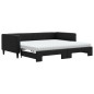 vidaXL Tagesbett Ausziehbar mit Matratzen Schwarz 100x200 cm Stoff vidaXL Tagesbett Ausziehbar mit Matratzen Schwarz 100x200 cm Stoff