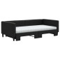 vidaXL Tagesbett Ausziehbar mit Matratzen Schwarz 100x200 cm Stoff vidaXL Tagesbett Ausziehbar mit Matratzen Schwarz 100x200 cm Stoff
