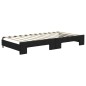 vidaXL Tagesbett Ausziehbar mit Matratzen Schwarz 100x200 cm Stoff vidaXL Tagesbett Ausziehbar mit Matratzen Schwarz 100x200 cm Stoff