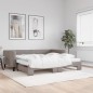 vidaXL Tagesbett Ausziehbar mit Matratzen Taupe 100x200 cm Stoff vidaXL Tagesbett Ausziehbar mit Matratzen Taupe 100x200 cm Stoff