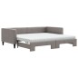 vidaXL Tagesbett Ausziehbar mit Matratzen Taupe 100x200 cm Stoff vidaXL Tagesbett Ausziehbar mit Matratzen Taupe 100x200 cm Stoff