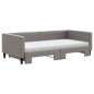 vidaXL Tagesbett Ausziehbar mit Matratzen Taupe 100x200 cm Stoff vidaXL Tagesbett Ausziehbar mit Matratzen Taupe 100x200 cm Stoff