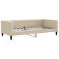 vidaXL Tagesbett Ausziehbar mit Matratzen Creme 100x200 cm Stoff vidaXL Tagesbett Ausziehbar mit Matratzen Creme 100x200 cm Stoff