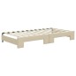 vidaXL Tagesbett Ausziehbar mit Matratzen Creme 100x200 cm Stoff vidaXL Tagesbett Ausziehbar mit Matratzen Creme 100x200 cm Stoff