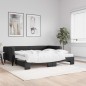 vidaXL Tagesbett Ausziehbar mit Matratzen Schwarz 90x190 cm Stoff vidaXL Tagesbett Ausziehbar mit Matratzen Schwarz 90x190 cm Stoff