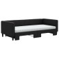 vidaXL Tagesbett Ausziehbar mit Matratzen Schwarz 90x190 cm Stoff vidaXL Tagesbett Ausziehbar mit Matratzen Schwarz 90x190 cm Stoff