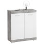 FMD Kommode mit 2 Türen 80×34,9×89,9 cm Weiß und Betongrau FMD Kommode mit 2 Türen 80×34,9×89,9 cm Weiß und Betongrau